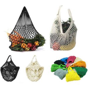 SEDEX 4P Mesh Shopping Tote , ISO9001 Pantone Reusable Cotton Mesh Bags