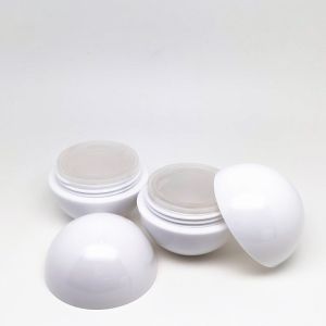 China White 25g PS Plastic Lightweight Spherical Cream Jar with 100% Fresh PET and 20 Days Lead Time on sale