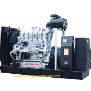 3 Pole MCCB MITSUBISHI Diesel Generator Set With Durable Stainless Steel Hinges