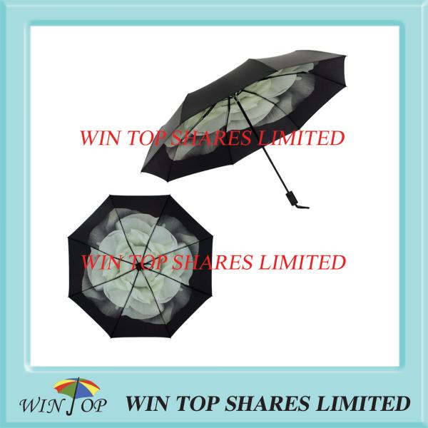 Quality Classic three folding Anti Sun Cape jasmine Umbrella wholesale
