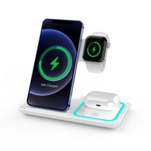 15 Watt Fast Multifunctional Wireless Charger Portable Magsafe Desk Charger 3 In