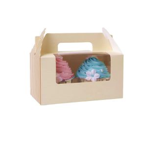 OEM ODM Foldable 420gsm Kraft Paper Luxury Cake Box Custom Color