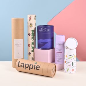Custom Printed Kraft Paper Tubes for Essential Oil & Wine Packaging
