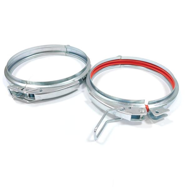 Slim 80mm Quick Connect Clamp Galvanised Clip Duct Fittings For Particle Conveying