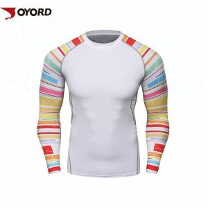 Diving Custom Rash Guard Long Sleeve Quick Dry Nylon Polyester Fabric Material