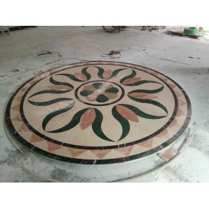 Marble Water Jet Mosaic Tile Medallion Patterns , Inlay Mosaic Tabletop Patterns