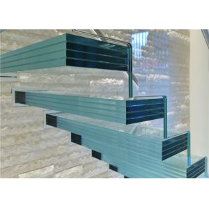 Invisible Stringer Floating Glass Staircase Irreplaceable Look 5 Years Warranty