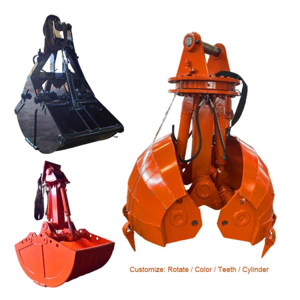 Antiwear Round Excavator Clamshell Bucket , Hydraulic Shell Excavator Sand