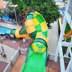 China Commercial Water Park Equipment Outdoor Children Pool Slide Swimming Pool Fiberglass Small Speaker Slide for Sale on sale