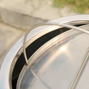 Hotel High-end Circle Brushed Surface Open Top Hotel Trash Can Recycling Bin