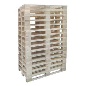 Warehouse Storage 4 Way Block Pallet Reinforced Durable Heat Treated Wood