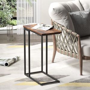 Classic Side Table, Mobile Snack Table for Coffee Laptop Tablet, Slides Next to