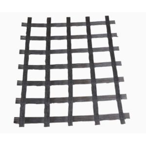 Asphalt Glass Fiber Geogrid 150-150KN/M For Airport Taxiway Pavement