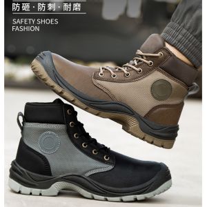 Cheap PU Injection Men's Work Boots With Kevlar Midsole And Microfiber Leather Design for sale