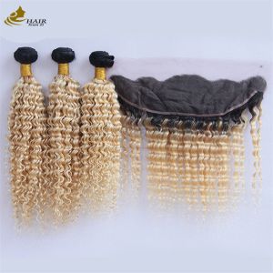 China 1B/613 Peruvian Brazilian Human Hair Bundle With Frontal Lace Closure on sale
