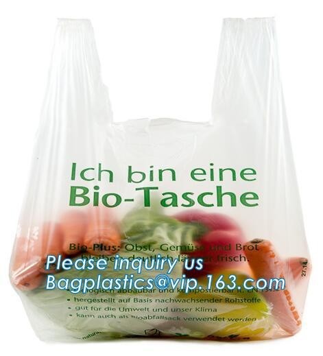 Plant Based Biodegradable Die Cut Handle Food Packaging Compostable Plastic Bag,