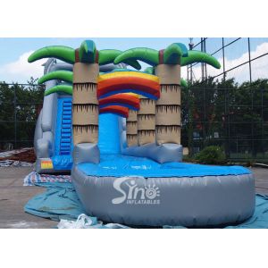 71' long kids tropical commercial inflatable water slide with big pool N 2