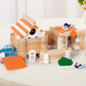 Creative Wooden Colorful Building Blocks Game Early Education Enlightenment