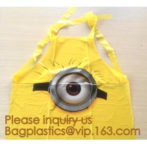 Cheap Recyclable Material Heat Seal Beedo Printed Plastic Party Apron Bag,eco-friendly cooking apron adult waterproof oilproof for sale
