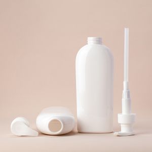 400ml cylindrical rectangle smooth with white pump for shampoo lotion bottle