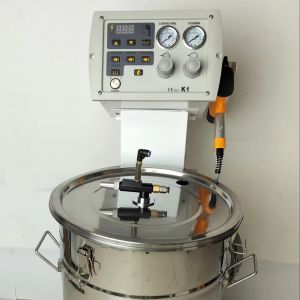 China HXC-KI Manual Electrostatic Powder Spraying Equipment With Rollers For Steel Substrate on sale