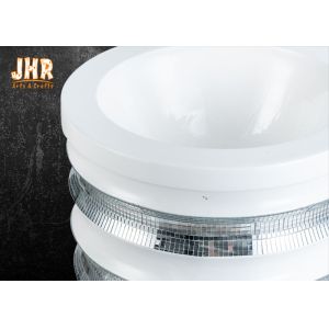 Modern Style Cylinder Fiberglass Flower Pots With Silver Mirror Mosaic Finish