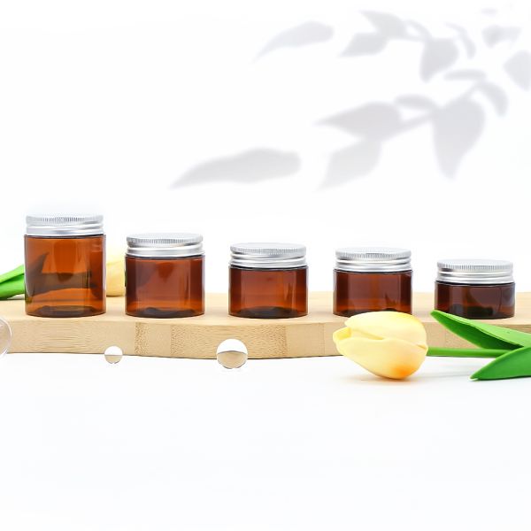 Quality ISO 9001 Certified Amber Color Light-Blocking Protection Cosmetic Cream Jar and Plastic Cream Jar wholesale