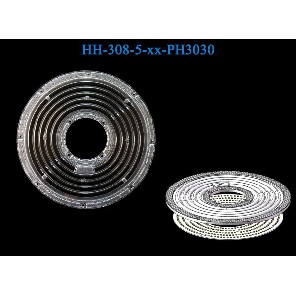 5-Ring Polycarbonate Lens For UFO High Bay Lights | Compatible With 3030/2835