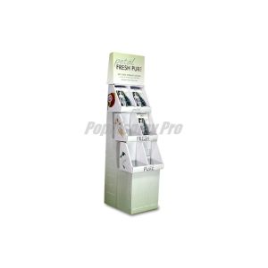Eco Friendly POP Cardboard Product Display Stands 6 Pockets With False Base