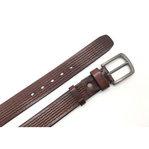 Men's Casual Leather Belt / 100% Soft Top Grain Genuine Leather Embossed Wavy