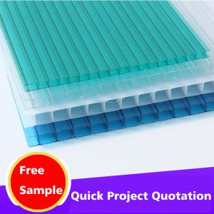 Transparent Polycarbonate Hollow Sheet , Polycarbonate Greenhouse Roofing Sheets