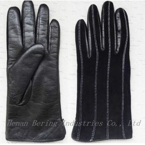 China Plain Type Daily Life Usage Ladies Suede Leather Gloves on sale