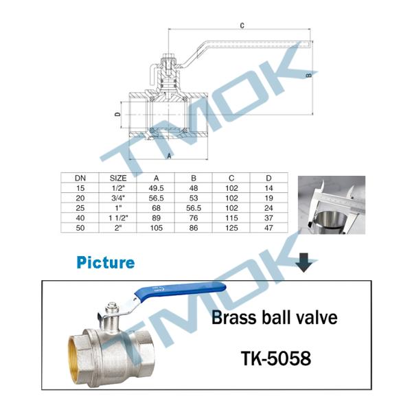 dn15 for multilayer pipe certificated brass color good sales butterfly handle internal thread active brass ball vavle