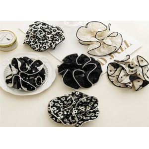 China Summer fabric edge ruffled flower large hair band hair accessories French elegant feminine scrunchie head accessorie on sale