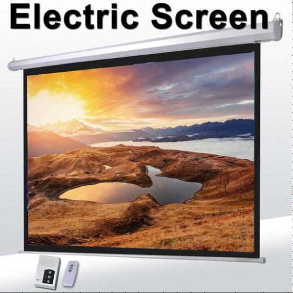 Quality 1:1 60"Motorized Projector Screen With Remote Control,Matte White Fabric Screen For Movie Theater wholesale