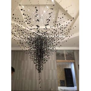 Luxury Stone Crystal Chandelier Large Modern Staircase Led Lighting(WH-NC-92)