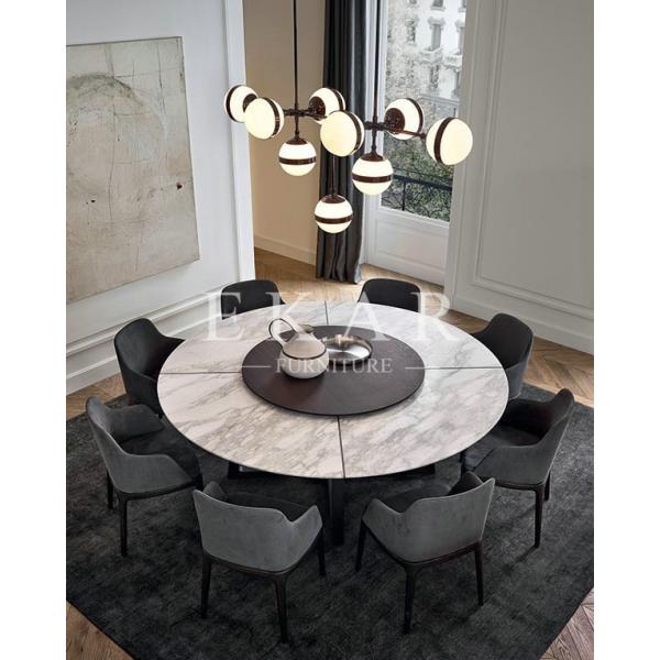 Quality Solid Wood Leg With Centre Round Rotating Dining Table ZZ-ZC02A wholesale