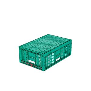 PP Stackable Foldable Box Vegetable Plastic Crate in Durable Green for Food