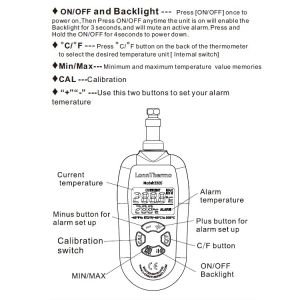 Kitchen Digital Food Thermometer Waterproof IP68 With Temperature Alarm