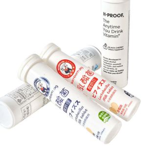 Matte Surface Handling Effervescent Tablet Tube for Custom White Soft Drink