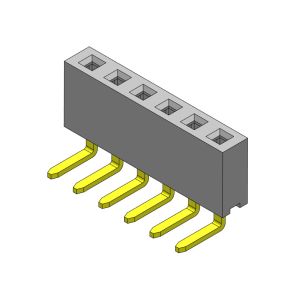 Female Header Connector 2.54mm Right Angle Dip TYPE 1*2PIN To 1*40PIN H=5.70mm