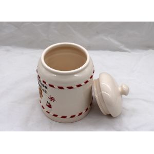 Christmas Snack Treat Ceramic Cookie Jar Snowman Design With Lid Strong Dolomite