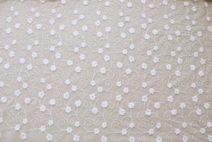 China Floral Pattern Nylon Lace Fabric Embroidered Tulle Fabric For Wedding Dress on sale