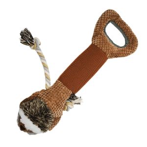 Dog Plush Toy Indestructible Squeaky Tug With Cotton Crinkle Paper