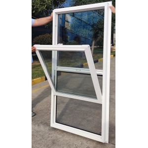 UPVC Single Hung Vinyl Windows Soundproof Double Vertical Sliding Windows