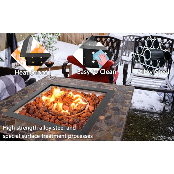 Square Outdoor Camping Accessories Portable Fire Pit Insert Ring 30" Inside Diameter with Heat Resistant Paint for Garden Bonfir