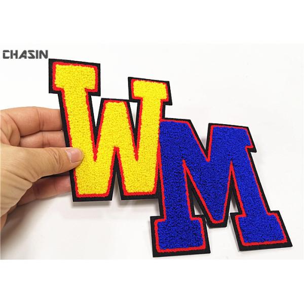 Quality Chenille Alphabet Sewn Patches  ,  Custom Chenille Patches No Minimum wholesale