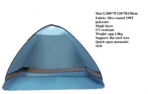 China Outdoor Camping Automatic Pop Up Tent 200 X 120 X 130CM 190T Polyester Beach Awning on sale