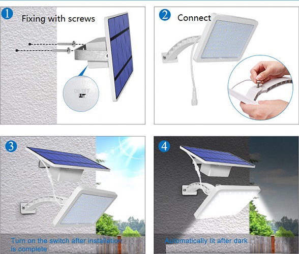 One Piece Installation Solar Security Motion Sensor Wall Lamp For Area Lighting