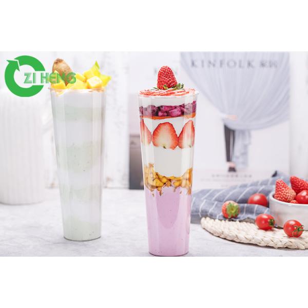 Quality Straw Slotted Hard Clear Plastic Cups With Lids No Deformation No Flavor wholesale